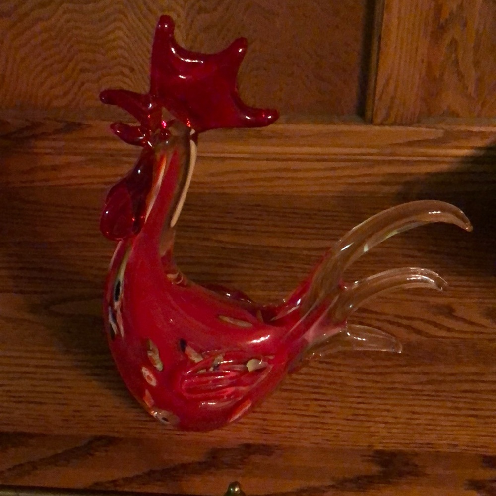 Glass hand blown rooster